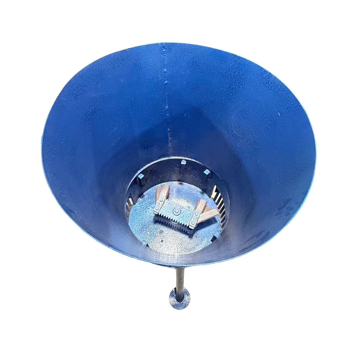 Maruti Lawn Mower leaf shredder cutting blade and hopper interior view