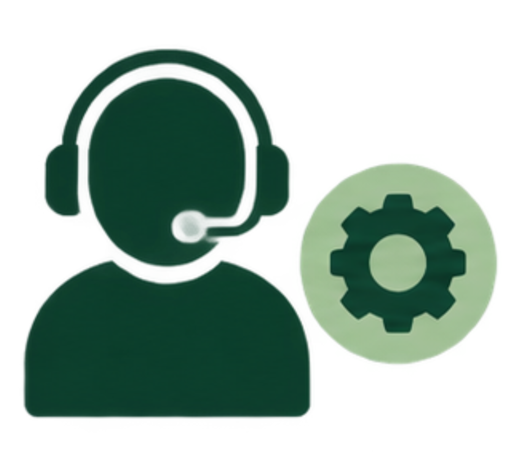 Customer support and technical service icon for agricultural machinery